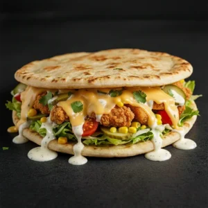 Pita cu pui crispy si cașcaval
