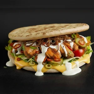 Spicy chicken pita