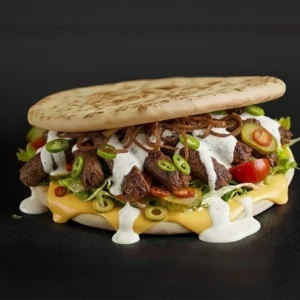 Spicy beef pita
